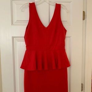Red peplum dress